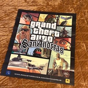 Grand Theft Auto San Andreas 2004 Video Game Double Sided Promotional Poster
